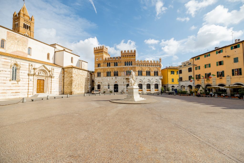 Central square in Grosseto town in Italy